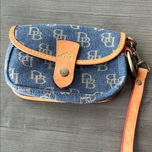 Dooney & Bourke Denim Blue and Tan Mini Bag
